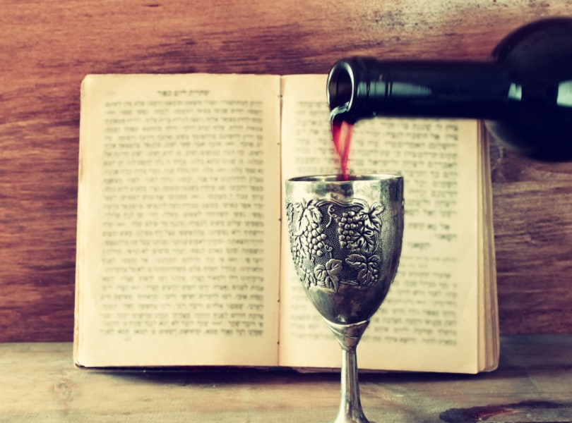 Wine Pouring into Kiddush Cup